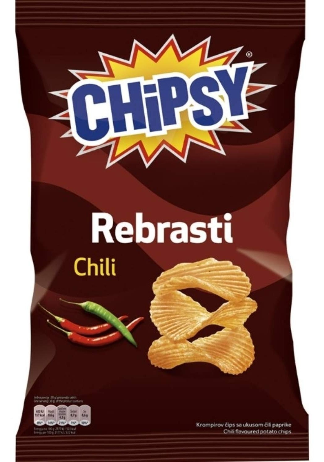 Čips rebrasti Chili