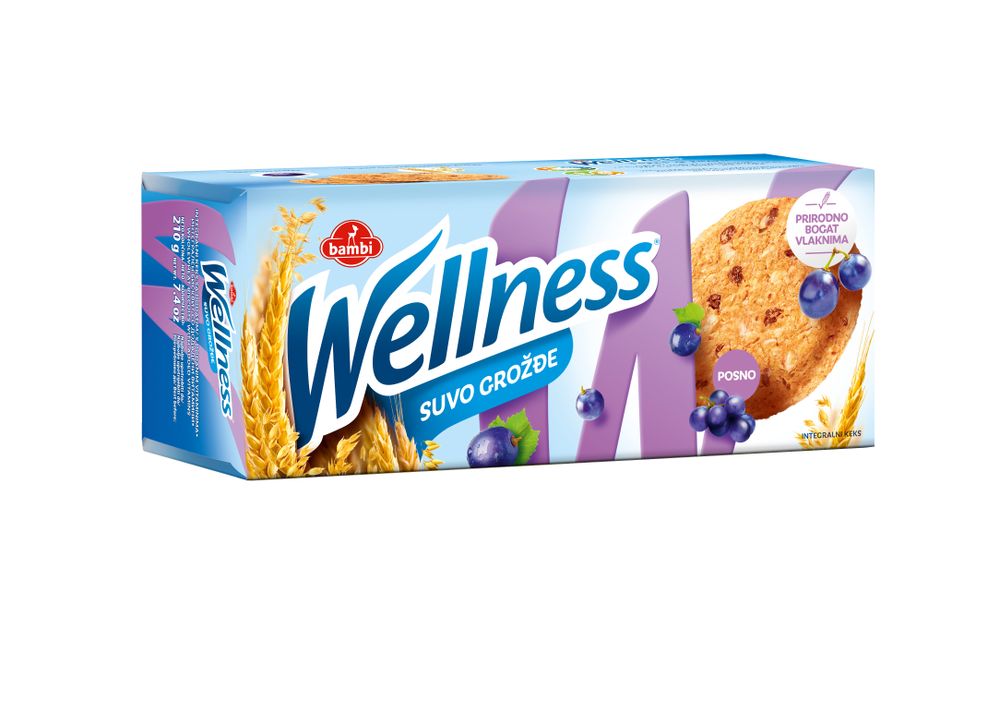 Wellness integralni keks sa ovsenim pahuljicama, sa suvim grožđem