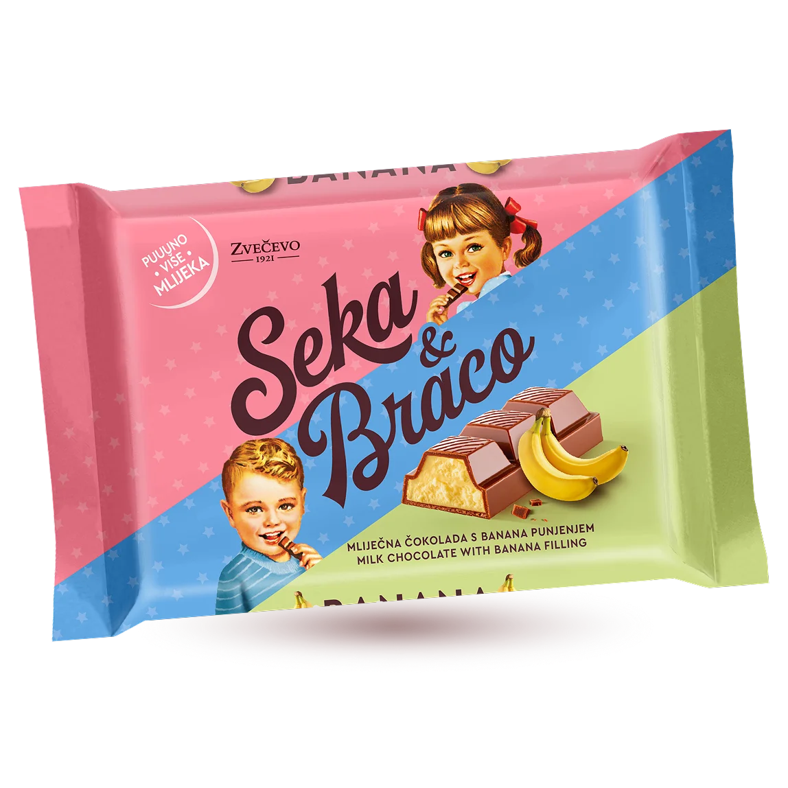 Čokolada Seka i Braco mlijeko, banana