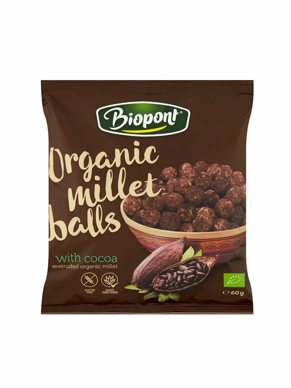 Kuglice bez glutena Proso kakao/ od riže sa špinatom