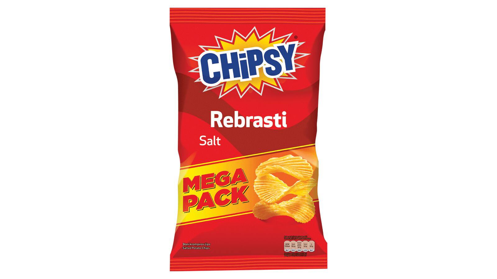 Čips rebrasti slani