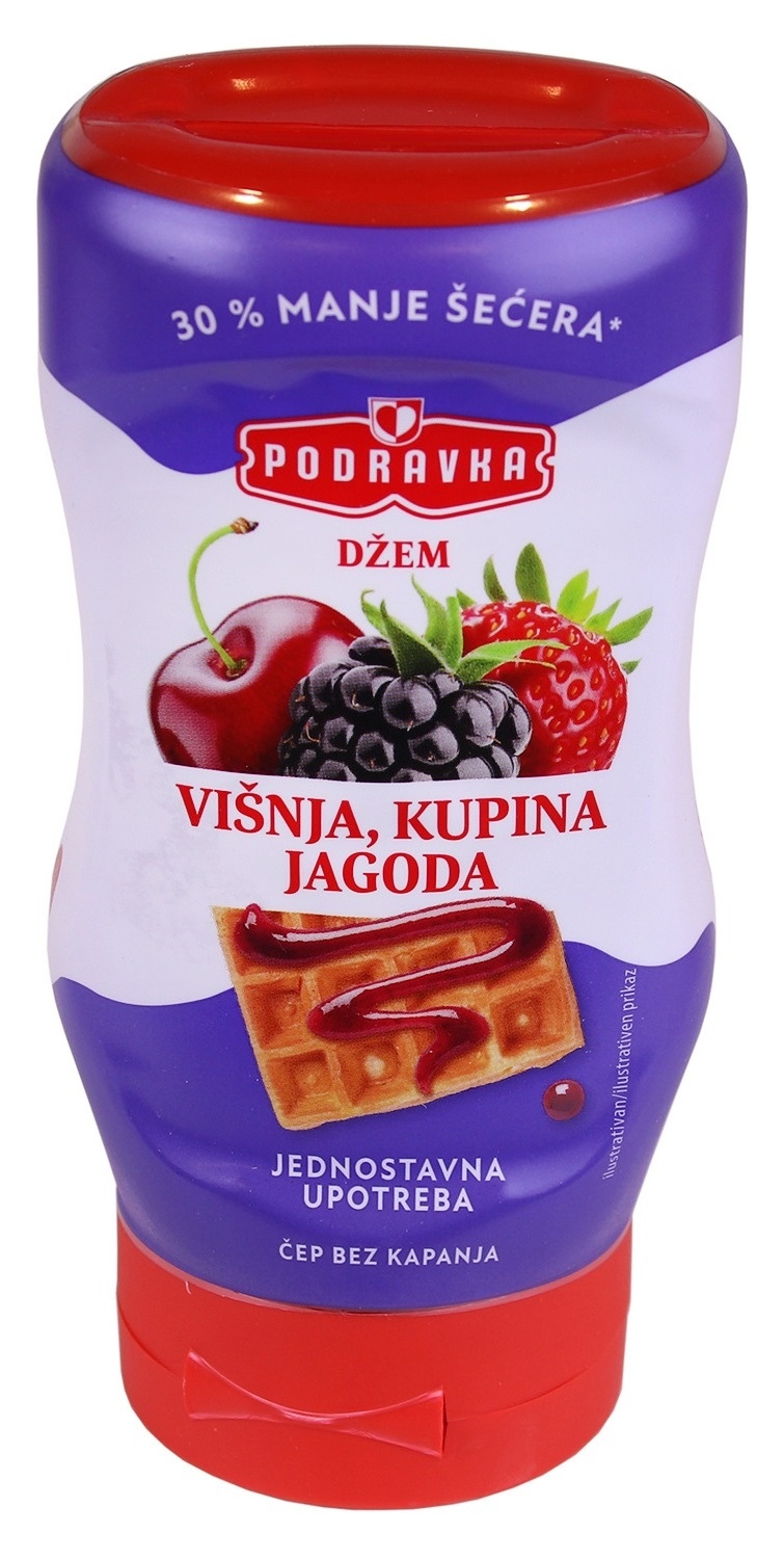 Džem jagoda, višnja, kupina i jagoda